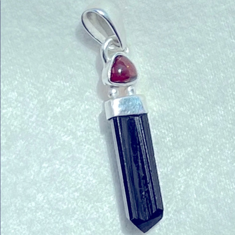 Pendant Black Tourmaline 925 Silver